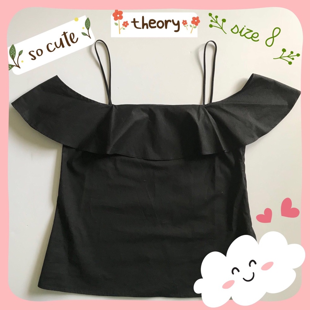 Cutest Theory off the shoulder ruffle top size 8